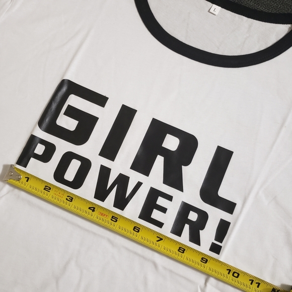 Girl Power Ringer Tee 90s Y2k Vintage Style - Picture 6 of 8